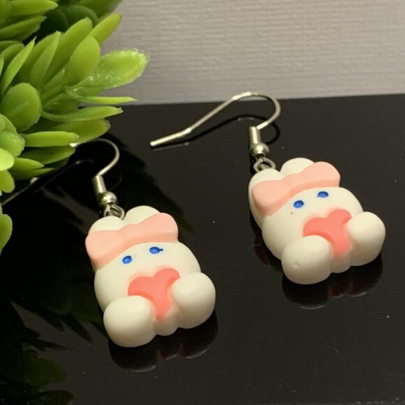 Valentine Earring, Love Earring, Bunny Earring, Easter Bunny, Gift Idea, Heart - Picture 3 of 5